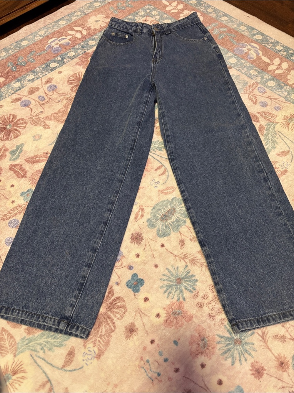SHEIN Straight Leg Jeans in Dark Blue Denim